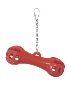 Giggly Dumbbell Rubber Foraging Parrot Toy